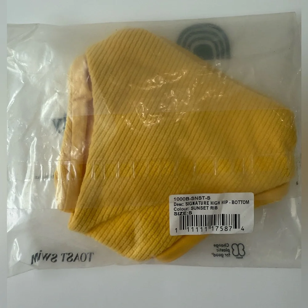 NWT Free People x Toast Swim Ribbed High Hip Bikini Bottom Sunset Rib Small - Picture 10 of 12